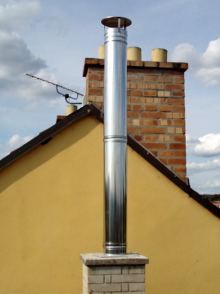 nerezový komínový nástavec 1,5m bez stříšky - DN 160mm