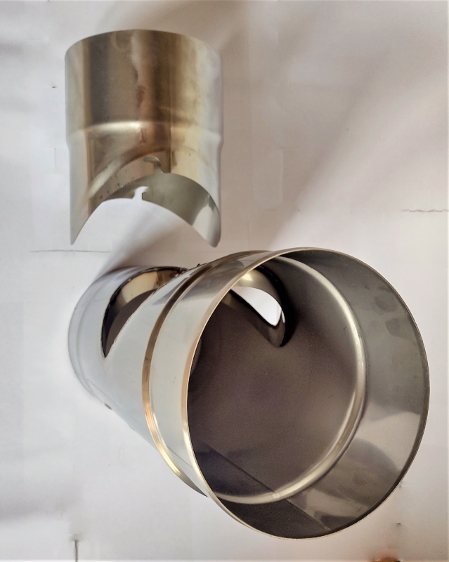 T-klix 87° - rozdělávací sopouch - DN 120mm (síla plechu 0,6mm)