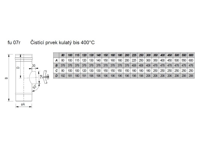 čistící díl kulatý přetlakový - DN 80mm